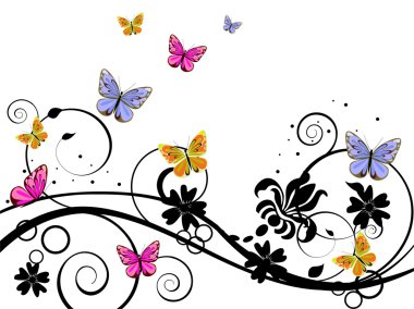 Colorful butterflies clipart