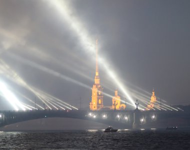 Laser show in St. Petersburg clipart