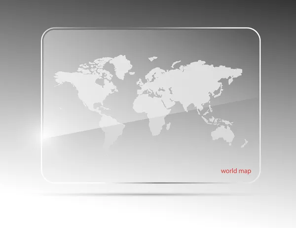 Mapa del mundo de vidrio . — Vector de stock