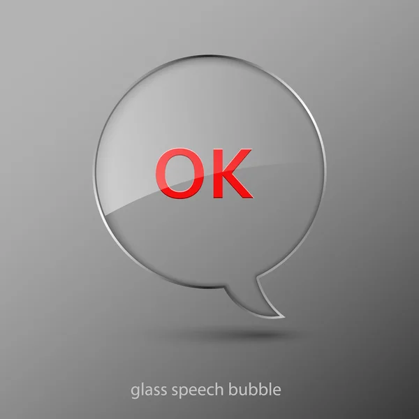 Realistiskt glas talbubbla. — Stock vektor