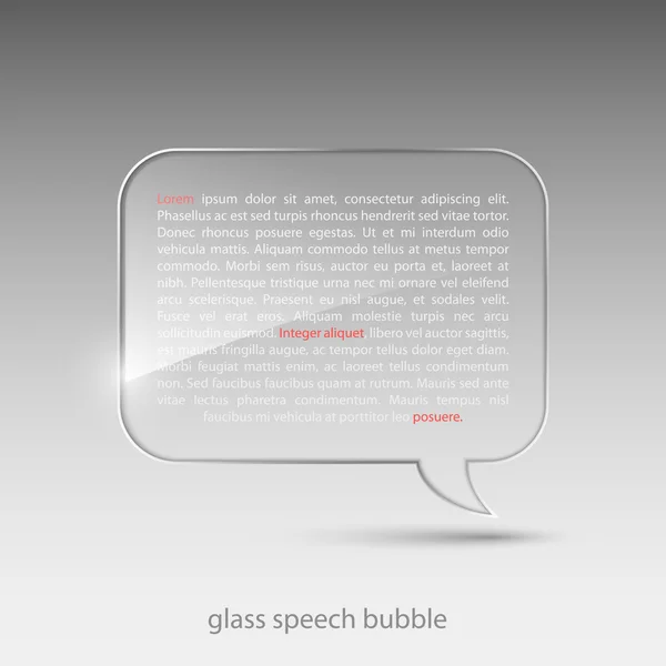 Burbuja de vidrio discurso . — Vector de stock