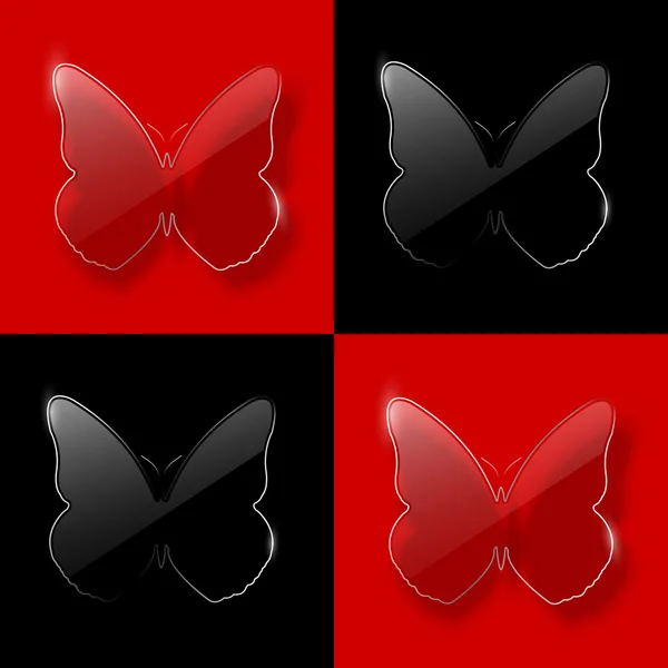 Fond abstrait avec papillon en verre — Image vectorielle