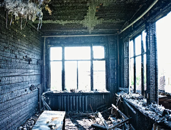 Verbrand interieur — Stockfoto