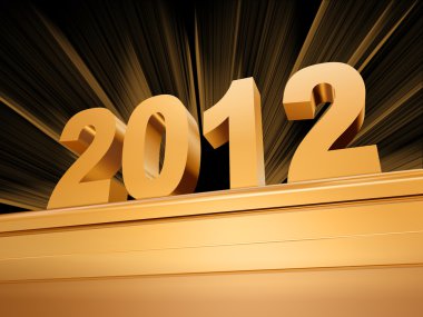 Golden 2012 on a pedestal clipart