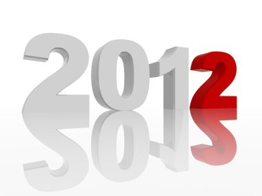 3d 2012 in red and grey 2 clipart