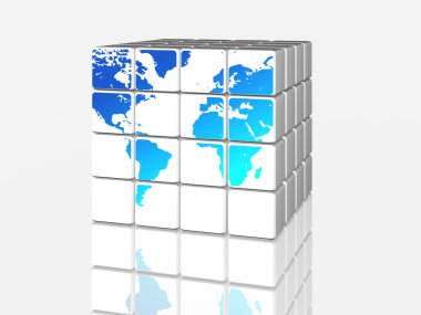 White world in cubes clipart