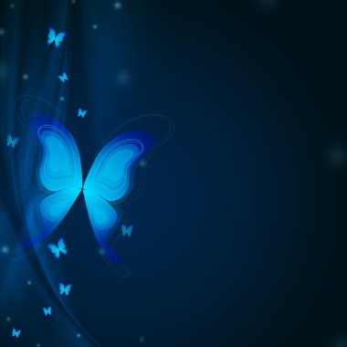 Blue butterflys clipart