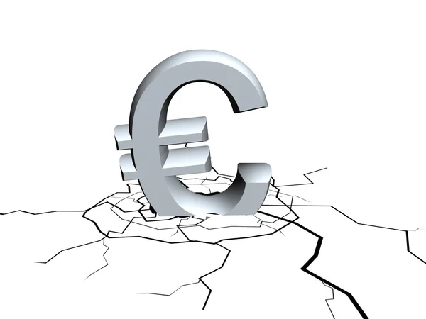 Fallendes Euro-Zeichen — Stockfoto
