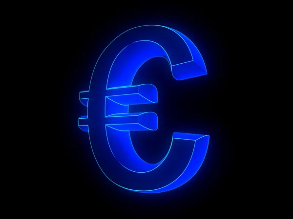 Світиться знак євро — стокове фото