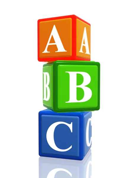 ABC kleur kubussen heap — Stockfoto