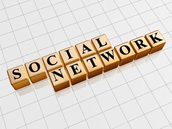 Szociális hálózat - arany — Stock Fotó