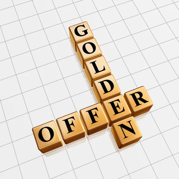 Goldenes Angebot wie Kreuzworträtsel — Stockfoto