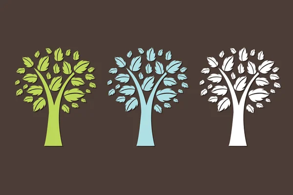 Trois arbres — Image vectorielle