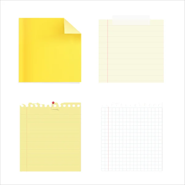 Сollection Of Note Papers — Stock Vector