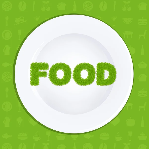 Plat concept alimentaire créatif — Image vectorielle