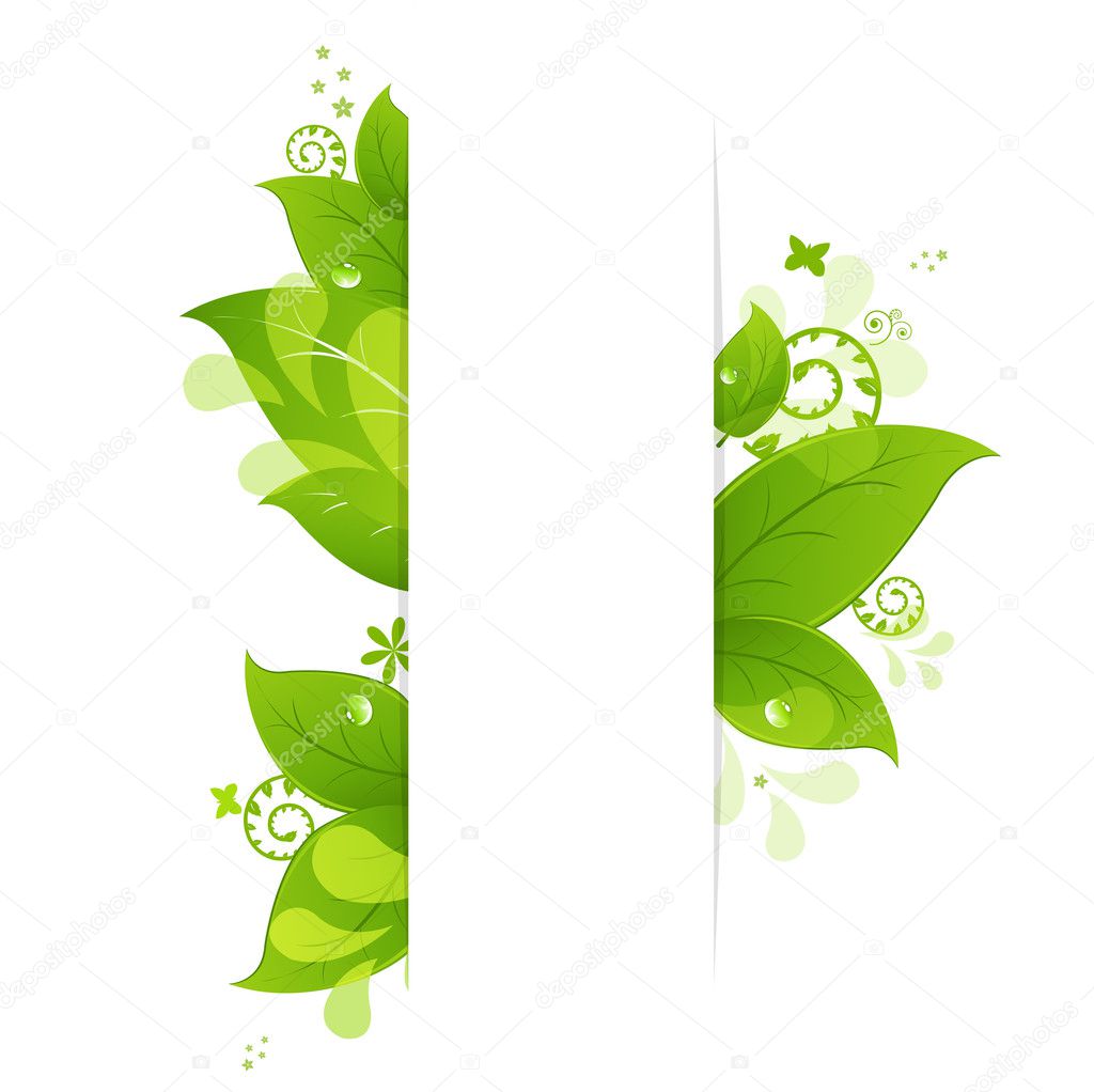 Natural Background With Leaves And Drops
