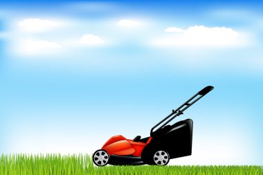 Lawnmower With Grass clipart