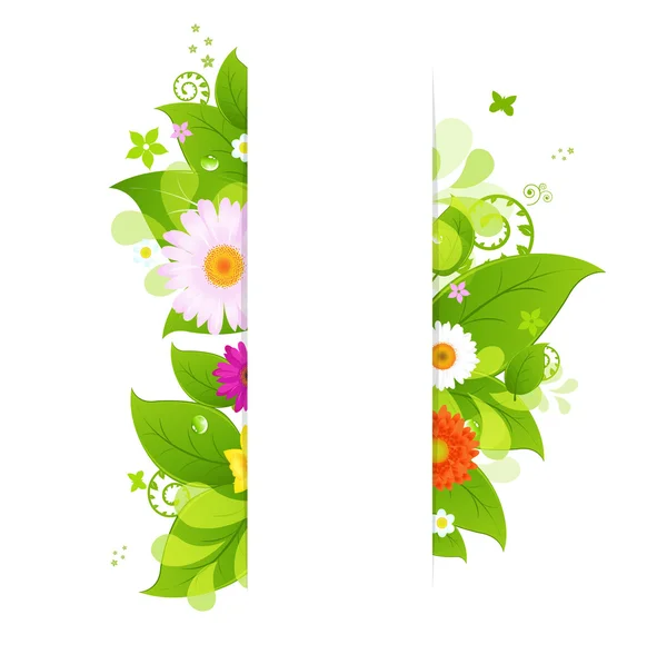 Природний фон з листям і квіткою — стоковий вектор