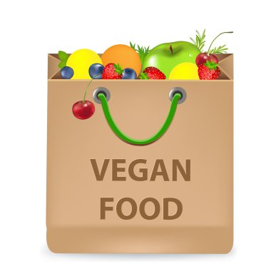 vegan ürün paketiyle kağıt