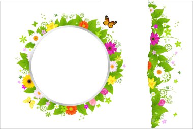 Circle And Border From Flowers clipart