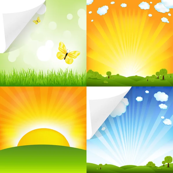 Collection Of Landscapes — Stock Vector