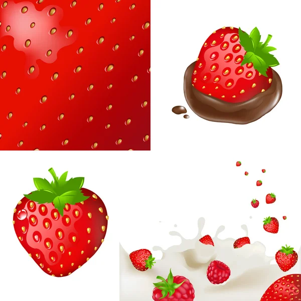Erdbeeren sammeln — Stockvektor