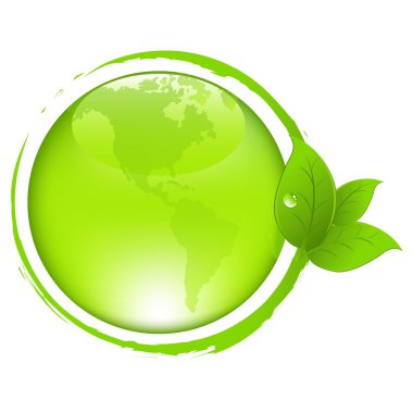 Green Earth With Leaves clipart