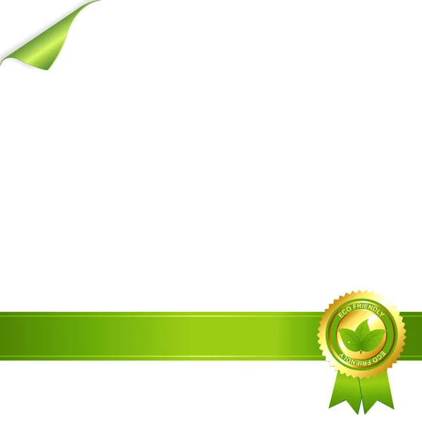 Paper And Eco Award Ribbon — Stock Vector