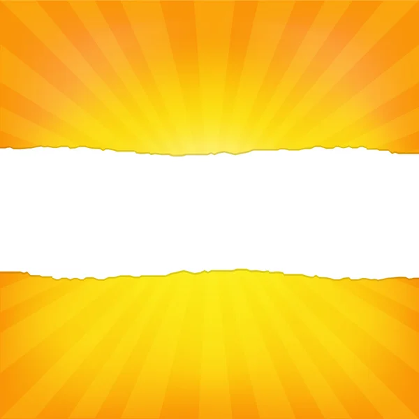 Sonnenbrand Hintergrund mit Papier und Balken — Stockvektor