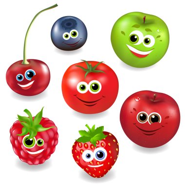 Collection Cartoon Fruit And Berries clipart
