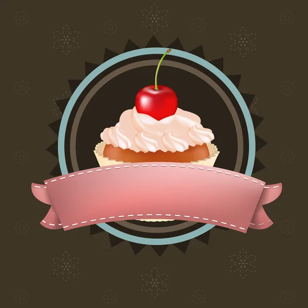 桜のカップケーキ — ストックベクタ