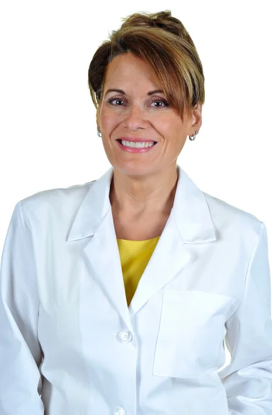 Attractive Woman Wearing a Labcoat — Stock Photo, Image