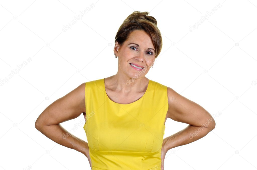 Attractive Woman Wearing Yellow Dress