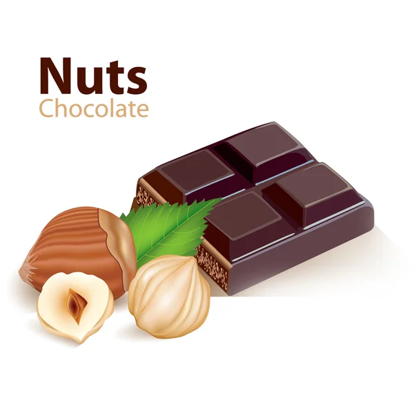 ถั่วและช็อคโกแลต — ภาพเวกเตอร์สต็อก