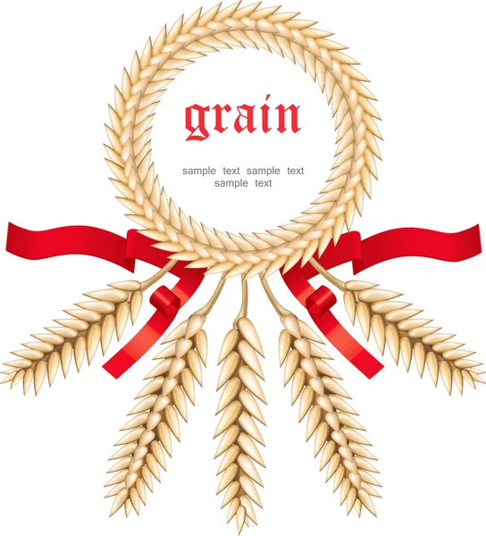 程式化的小麦，耳朵贴上标签 — 图库矢量图片