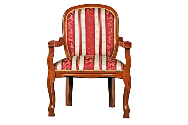Красное кресло, оснащенное сатининской тканью — стоковое фото