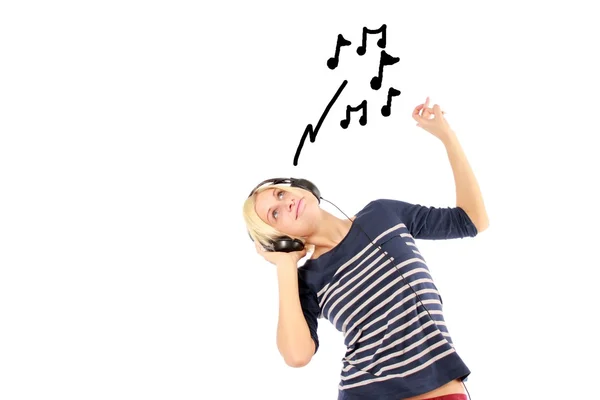 Girl hoorzitting muziek — Stockfoto