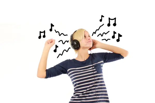 Girl hearing music — Foto de Stock