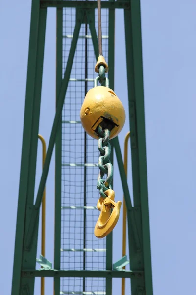 Old yellow crane hook — Stock Photo, Image