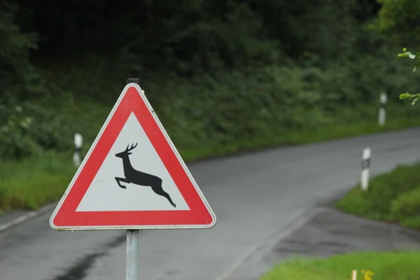 Signo de cruce de ciervos — Foto de Stock