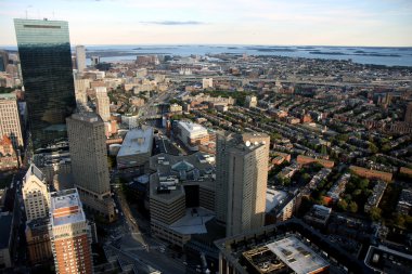 Boston'ın panorama Prudential Tower