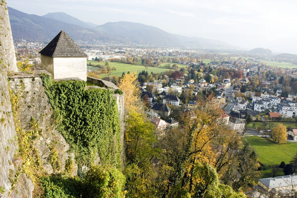 Center of the Austriann city Salzburg from hohensalzburg castle
