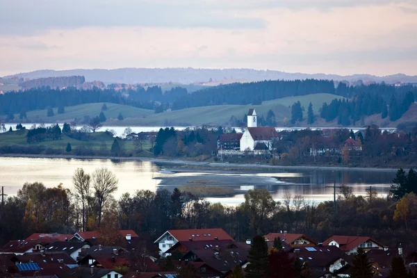 Fussen, Almanya için havadan görünümü — Stok fotoğraf