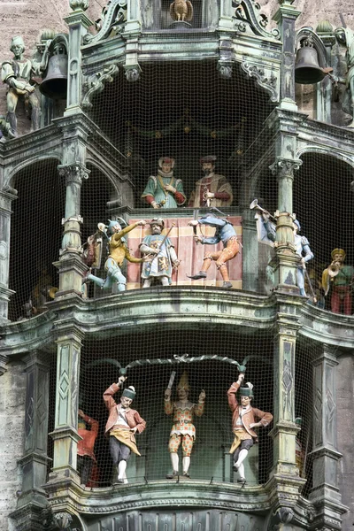 Clock of the old City Hall at Marienplatz in Munich — Stock Photo, Image