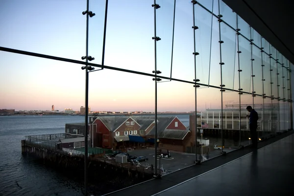 stock image Boston panorama at sunset from ICA