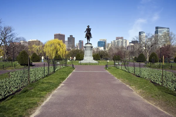 Estátua no Jardim Público Comum de Boston — Fotografia de Stock
