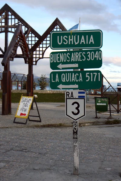 Znaménko Ushuaia, Argentina — Stock fotografie