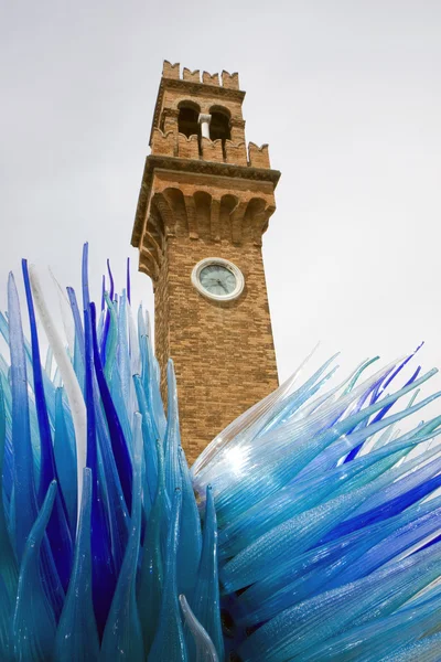 stock image Tower in Murano island with glass in front