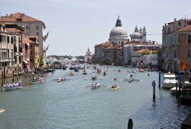 Buildings on the big canal in Venice clipart