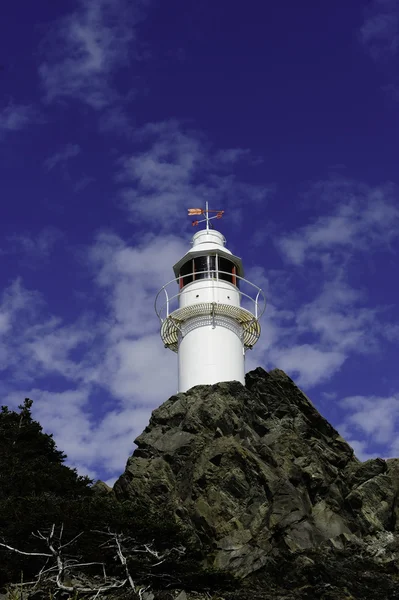 Hummerbucht Leuchtturm, felsiger Hafen, Neufundland, Kanada — Stockfoto
